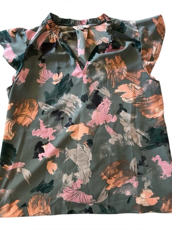 Nine West Tops - Nine West Multicolor Floral Print Blouse in Teal, Pink, Orange